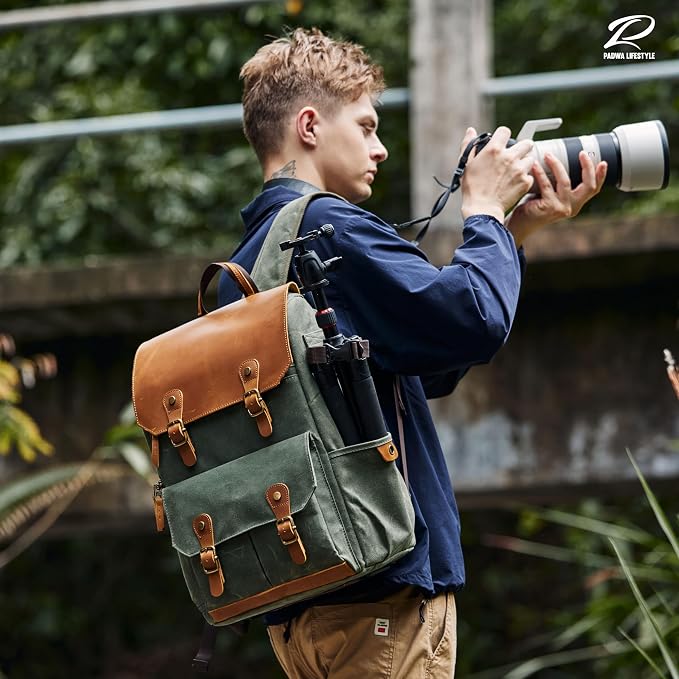 Padwa Lifestyle Green Camera Backpack - Image 2