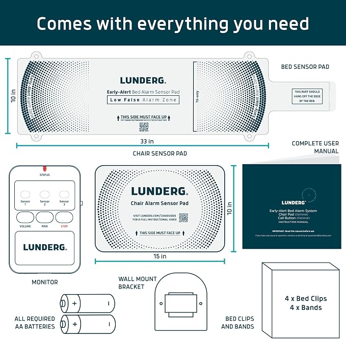 Lunderg Wireless Early Alert Bed & Chair Alarm Set - Image 5