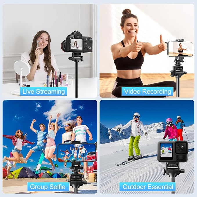 Fugetek 62" Professional Cell Phone Tripod, Ultra Stable 4 Leg Design, 100% All - Image 6
