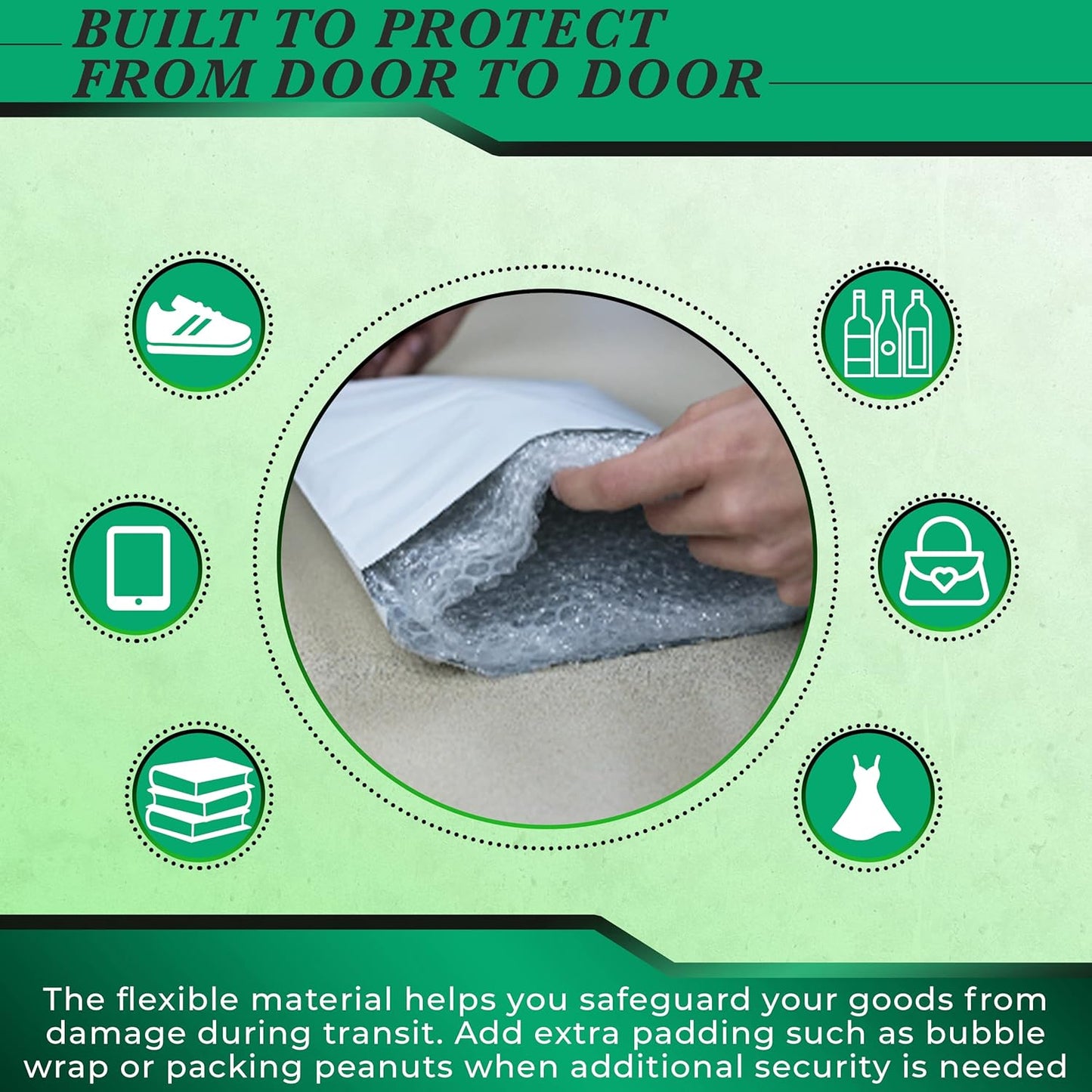 3000 Pack Secure Seal White Poly Mailers - 7.5x10.5 Safe Shipping Bags - E-Commerce Self Sealing 2 Mil Poly Envelopes