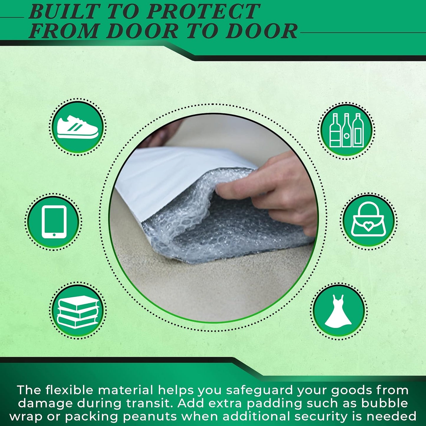 2000 Pack Secure Seal White Poly Mailers - 6x9 Safe Shipping Bags - E-Commerce Self Sealing 2 Mil Poly Envelopes