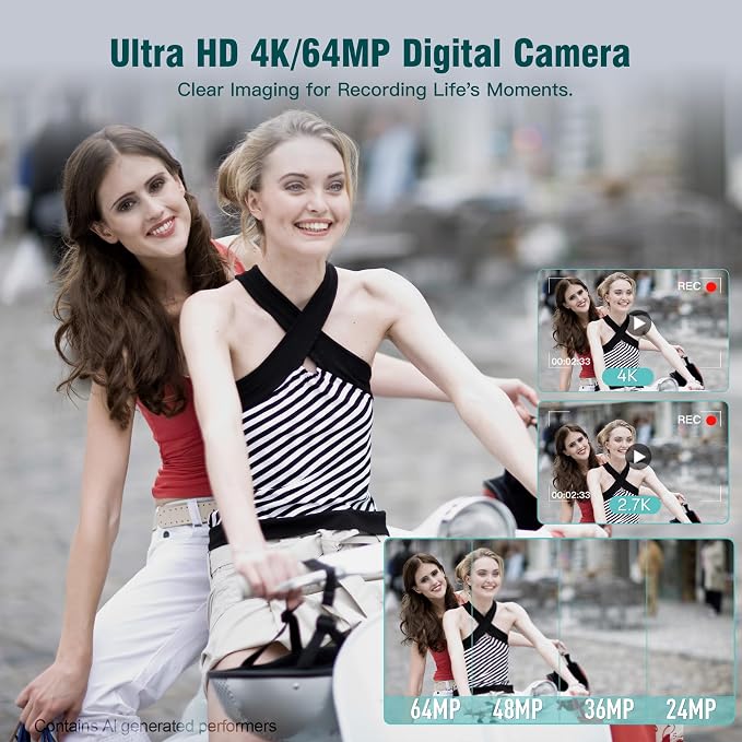 Fansbe Smart Digital Camera, 4K Vlogging Camera - Image 2