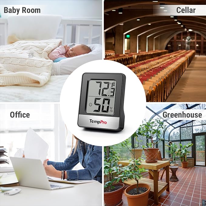 TempPro TP49 3 Pieces Digital Hygrometer Indoor Thermometer Humidity Meter Mini - Image 6