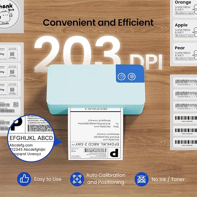 Bluetooth Thermal Shipping Label Printer, 4x6 Portable Direct Thermal Printer - Image 4