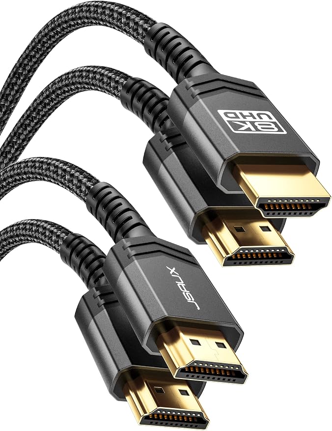 JSAUX 10K HDMI 2.1 Cables 6FT 2-Pack 48Gbps 8K & 4K Ultra High Speed Cords eARC by JSAUX