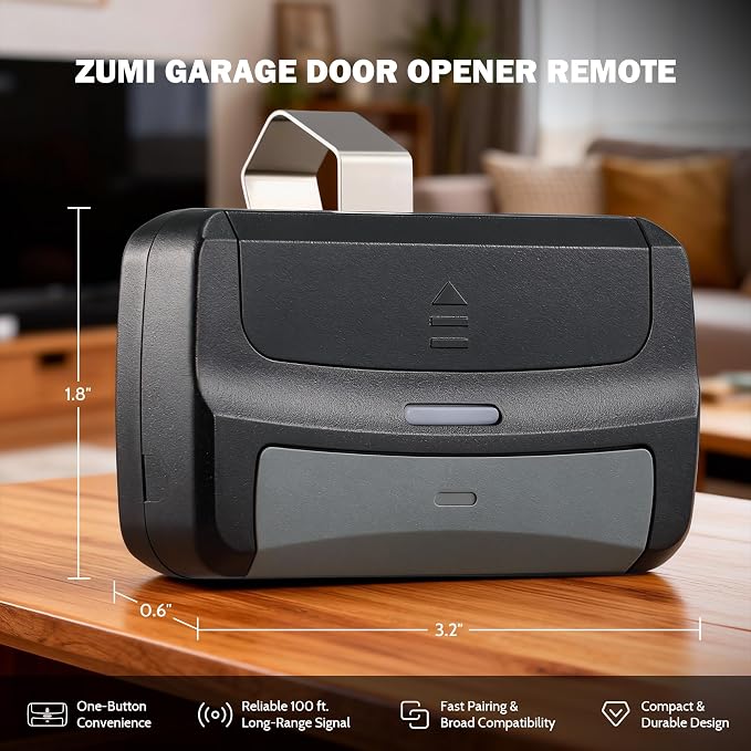 ZUMI G1 Garage Door Opener Remote 100 ft Range Single Button Garage Clicker - Image 2