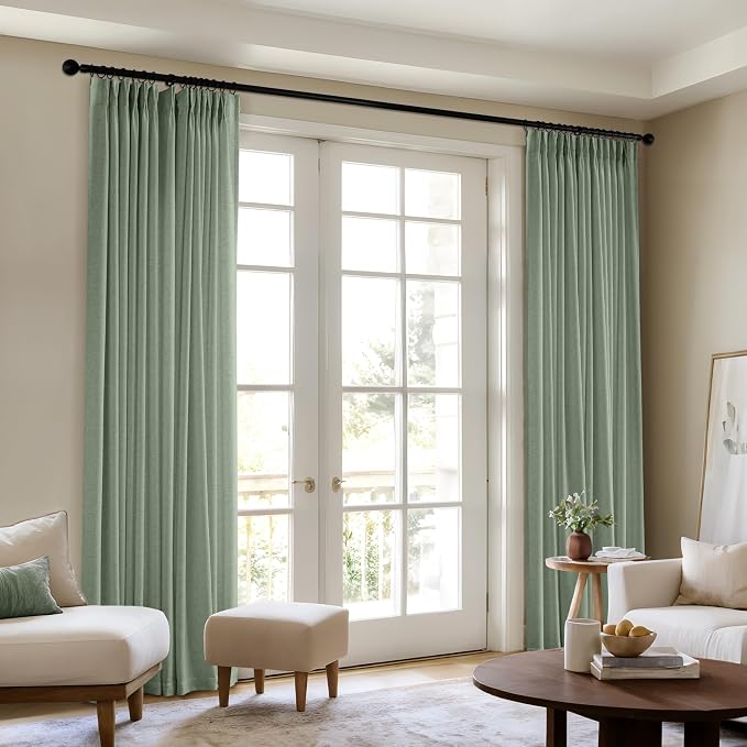 Memory Trained Pinch Pleated Curtains 92 Inches Long, Viral Linen Pinch Pleat - Image 3