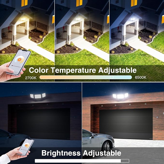 Onforu 100W Smart Flood Lights Outdoor, 3 Adjustable Heads, 9000LM Dimmable - Image 4