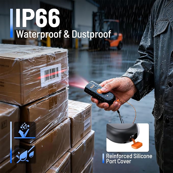 Tera Mini 1D 2D QR Wireless Barcode Scanner, Waterproof Shockproof Pocket - Image 2