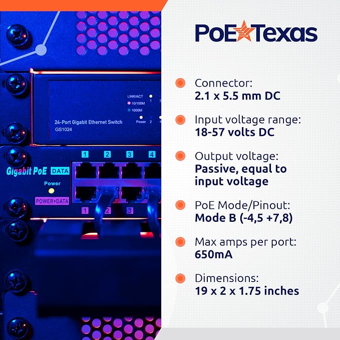 PoE Texas 24 Port PoE Injector - Image 4