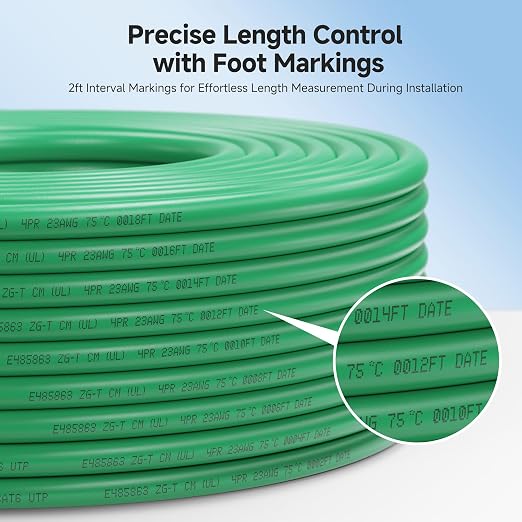Cable Matters 10Gbps in-Wall Rated 23AWG Bare Copper Cat 6 Cable - 1000ft - Image 4