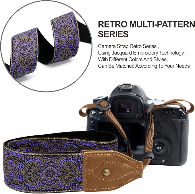 Padwa Lifestyle 2" Wide Classic Crazy Horse Art Cowhide Head Cotton Camera - Image 5