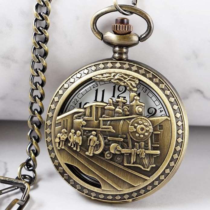 Men's Pocket Watch, Arabic Digital Dial Pocket Watches - Image 2