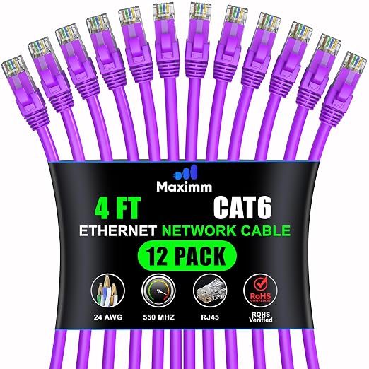 Maximm Cat 6 Ethernet Cable - 4 ft - High-Speed LAN by MaximmCable