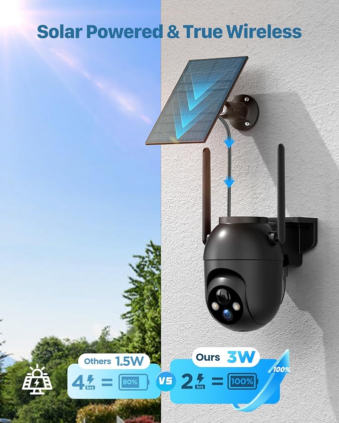 Security Cameras Wireless Outdoor Solar: 2K WiFi Camera - Image 2