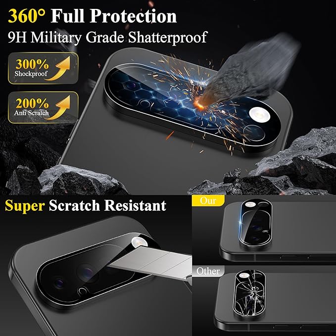4 Pack for Google Pixel 10 Pro XL Camera Lens Screen Protector, 9H Tempered - Image 3