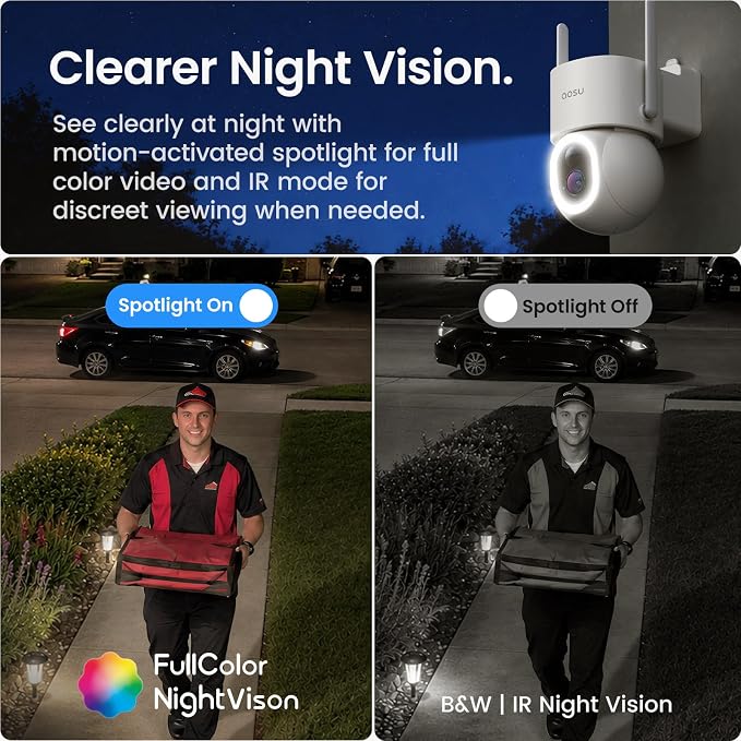 aosu SolarCam D1 Max 2-Cam Kit, 4K Solar Security Cameras Outdoor Wireless - Image 3
