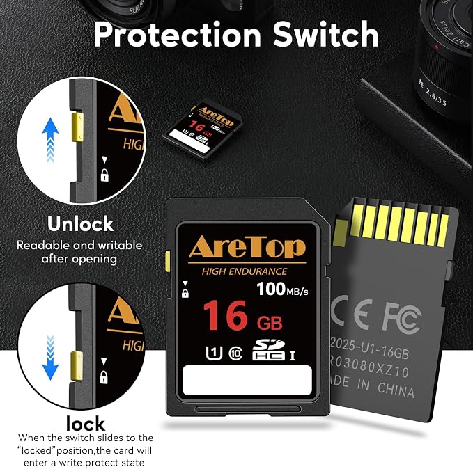 AreTop SD Card 16GB, 5 Pack UHS-I Class 10 SDHC Memory Card, 5 Pack 16GB Full - Image 6