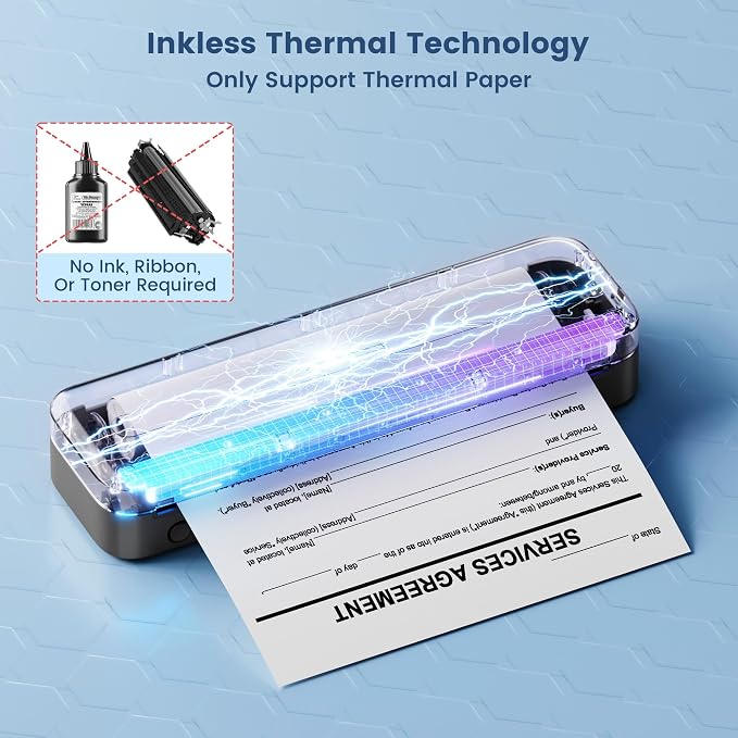 Phomemo Portable Thermal Printer, M832 Inkless Portable Printers Wireless - Image 4