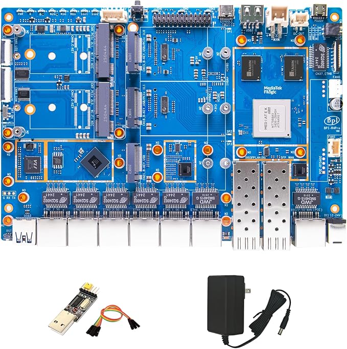 youyeetoo BPI-R4 Pro 8X/4E WiFi 7 Router Board, 8GB DDR4 MT7988A Cortex-A73 by youyeetoo