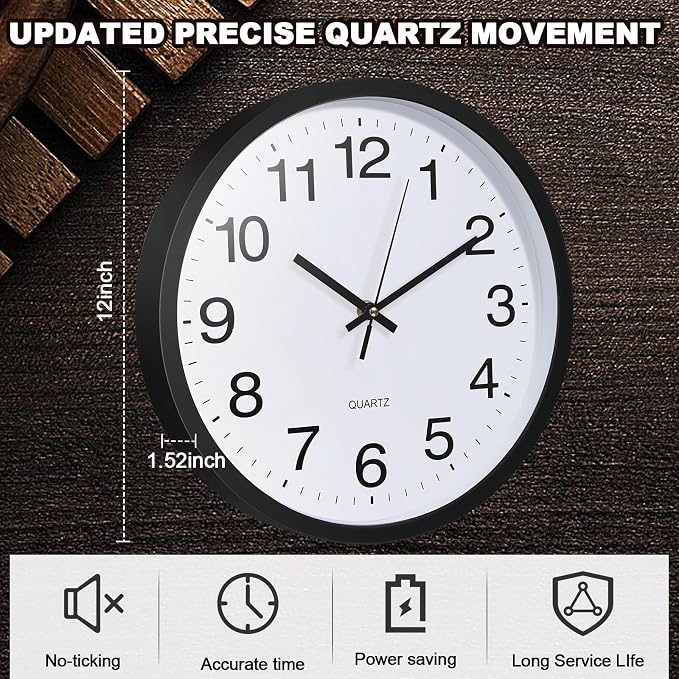 Inbagi 8 Pcs Wall Clock Bulk Large Silent Battery Operated Classroom Clocks - Image 6