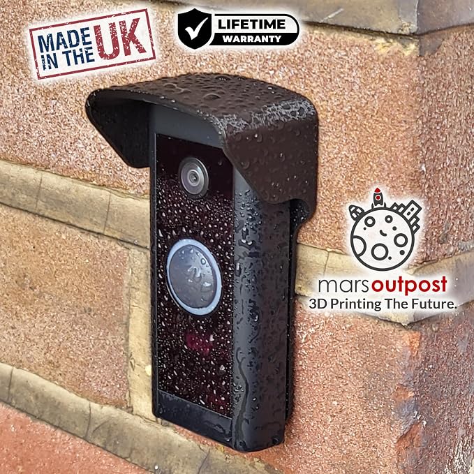 No Drill Rain Cover for Video Doorbell Wired Hood Anti-Glare Protection Weather - Image 6