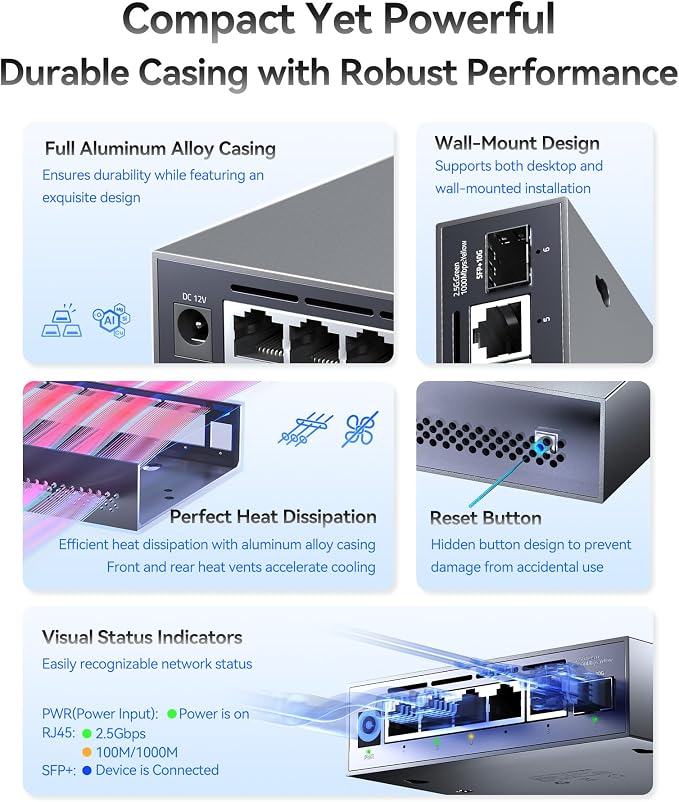 6-Port 2.5G Web Managed Ethernet Switch, VLAN/QoS/STP/IGMP/LACP Supported - Image 4