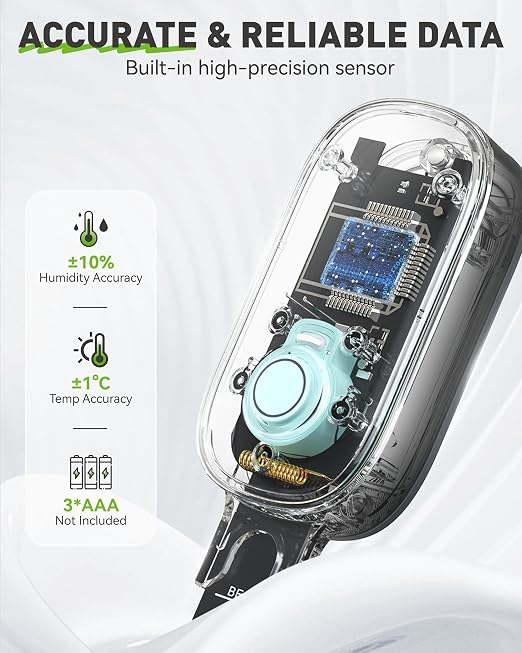 RAINPOINT Bluetooth 2-in-1 Soil Moisture & Air Temp Meter, App Remote Monitoring - Image 6