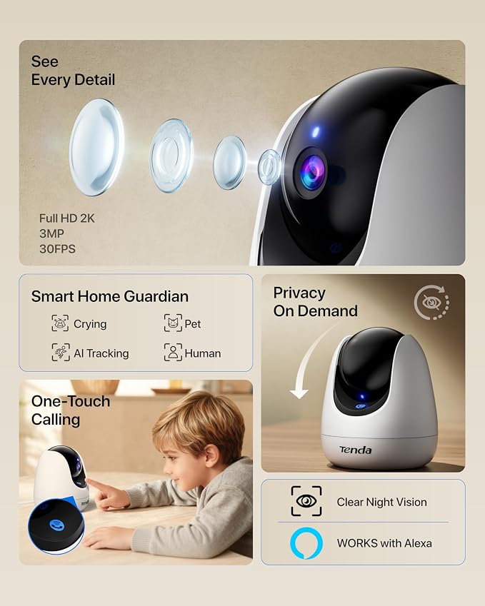 Tenda CP3 Pro 2K Indoor Security Camera - Image 2