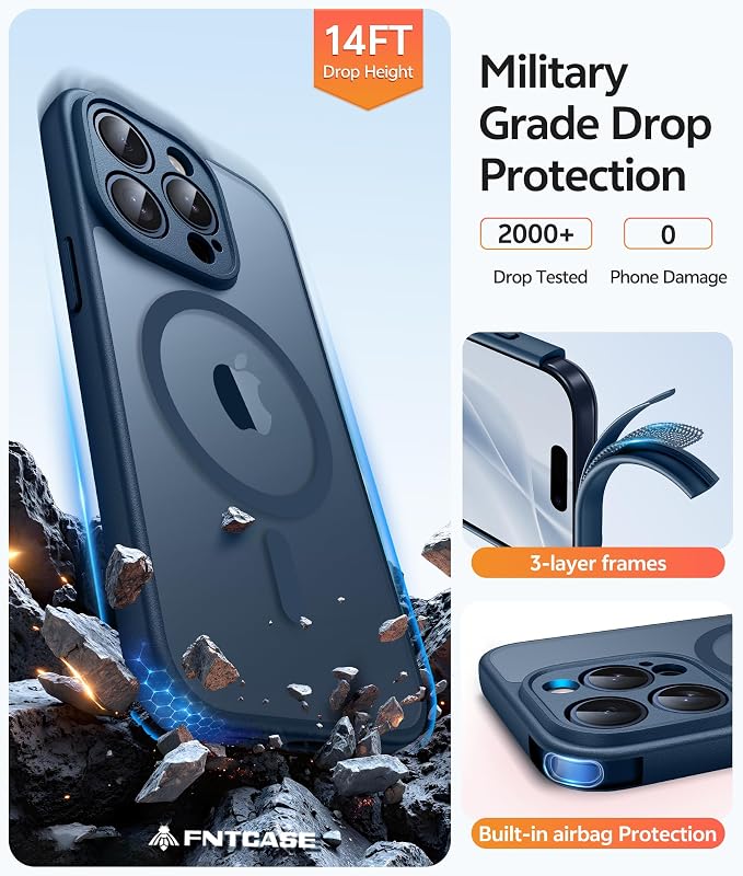 FNTCASE for iPhone 15 Pro Case: Translucent Matte Cases - Image 5