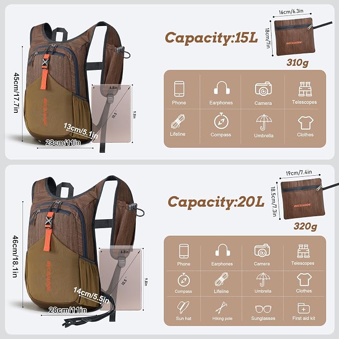 BECOJADDE 20L Small Hiking Backpack - Image 4