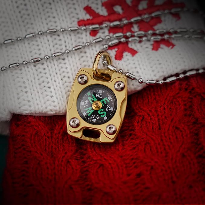 MecArmy Mini Titanium/Brass Compass, Waterproof IPX5 Pocket Compass - Image 7