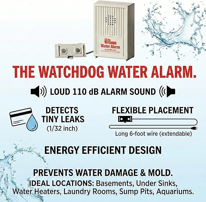 Glentronics Watchdog BWD-HWA Water Sensor Alarm & 9V Batteries - Image 2