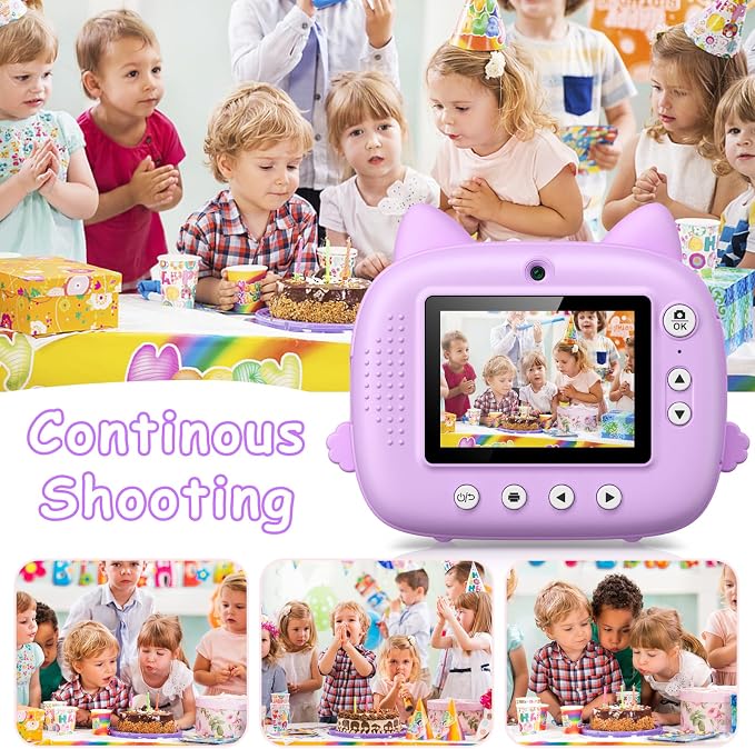 Kids Camera Instant Print, 3.0" HD Screen Kids Instant Cameras, Christmas - Image 4
