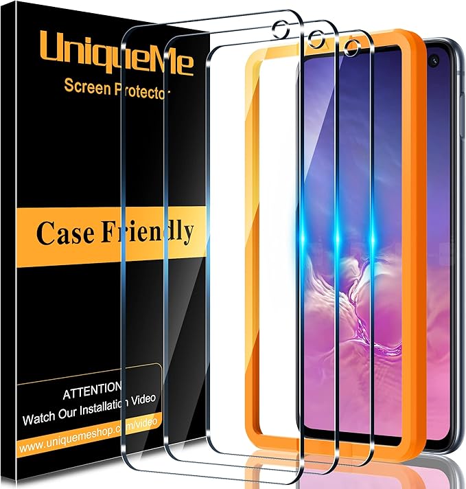 UniqueMe [3 Pack for Samsung Galaxy S10e Screen Protector, Tempered Glass 9H by UniqueMe