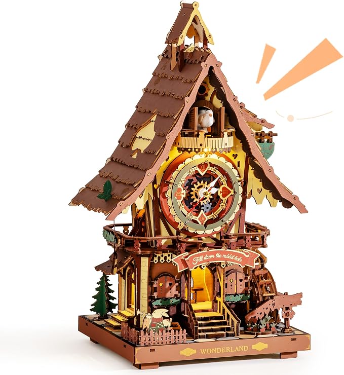 ROKR Cuckoo Clock Mechanical 3D Wooden Puzzle Kit by ROKR-InterestingSmartPuzzleToys