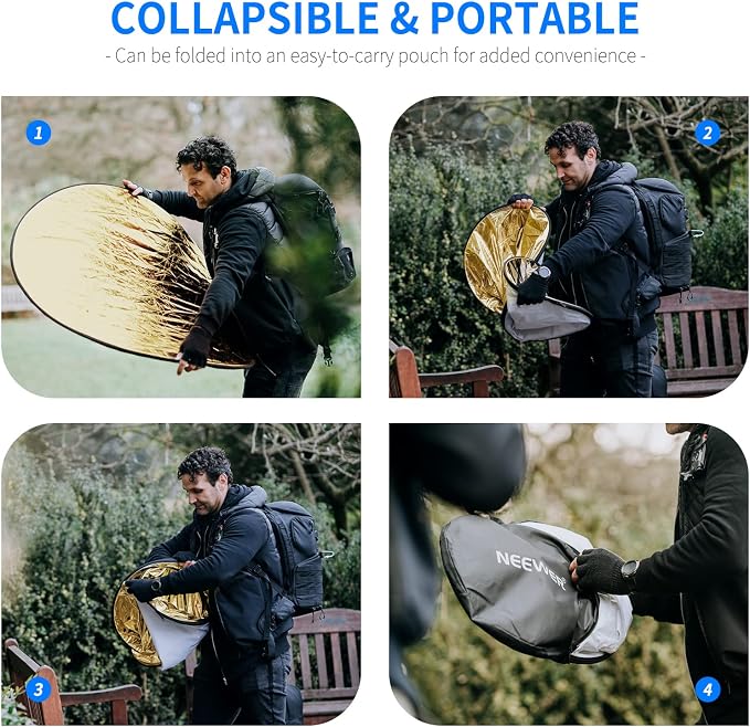 NEEWER 32 Inch/80 Centimeter Light Reflector Light Diffuser 5 in 1 Collapsible - Image 5