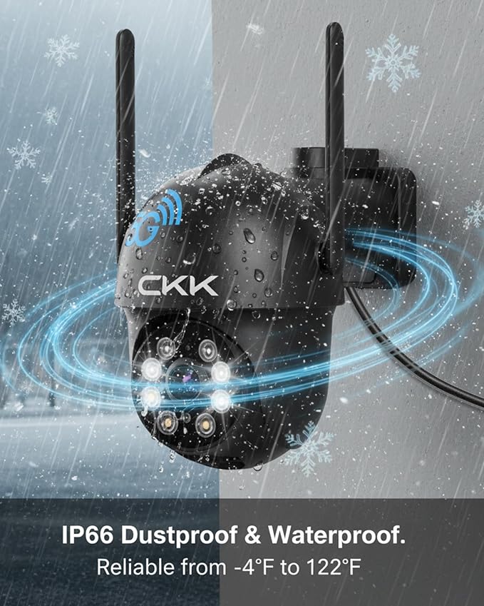 CKK 2K Security Camera Outdoor Corded Power, 3MP PTZ WiFi Home Security Camera - Image 8