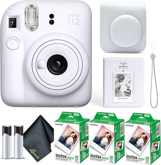 Fujifilm Instax Mini 12 Instant Camera Clay White Bundle by FUJIFILM