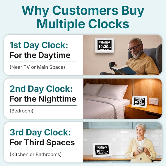 American Lifetime New 2026 Dementia Clock Large Digital Clock - Image 5