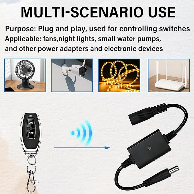 DC 3.6V-24V 5V Wireless Remote Control Switch 5.5 mm x 2.5 mm Plug 2 - Image 7