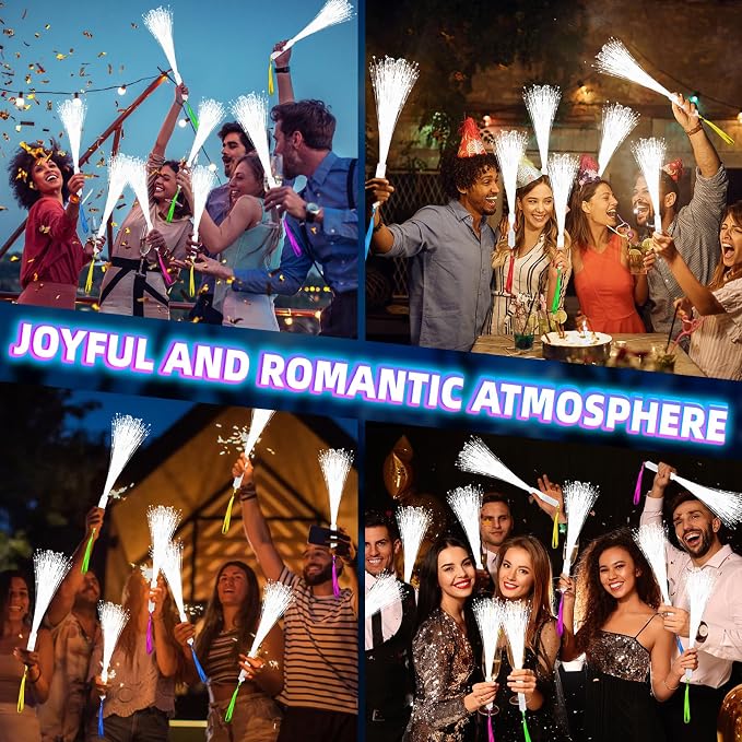 SHQDD 76 PCS White Fiber Optic Sticks, LED Fiber Wands, Fiber Optic Wand - Image 6