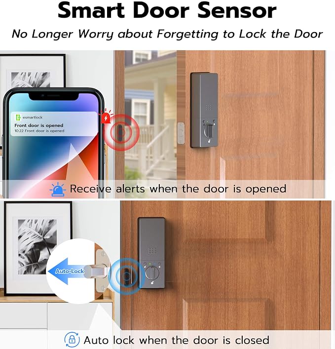 Anweller Smart Deadbolt Lock, WiFi Fingerprint Keyless Entry Door Lock - Image 4