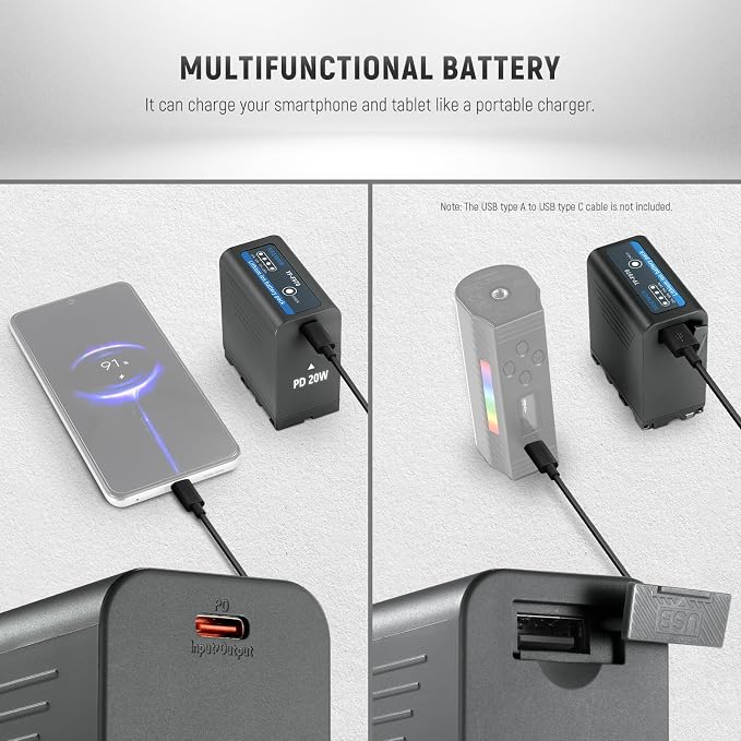 Neewer Basics 2Pcs NP-F970 Replacement Batteries 7800mAh, Compatible - Image 6