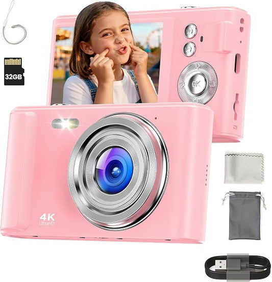 Digital Camera 4K for Kids: 48MP Pink Camera for Teens Photography by Unknown