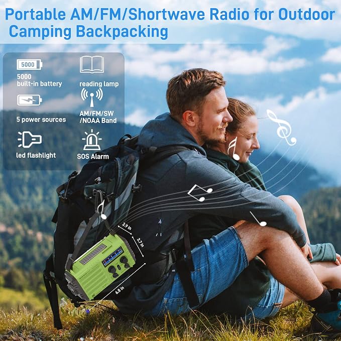 NOAA Weather Radio, Emergency Hand Crank Radio - Image 6
