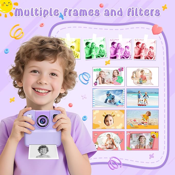 Kids Camera Instant Print with Flip Lens, 1080P HD Video Inkless Toddler - Image 5
