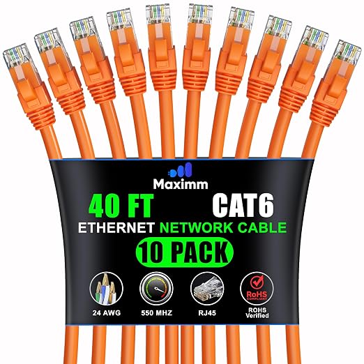 Maximm Cat 6 Ethernet Cable 40 ft by MaximmCable
