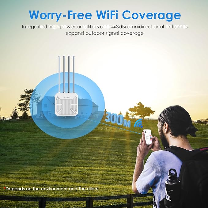 WAVLINK AX3000 Outdoor WiFi 6 Extender Long Range, Outdoor Wireless Access Point - Image 3