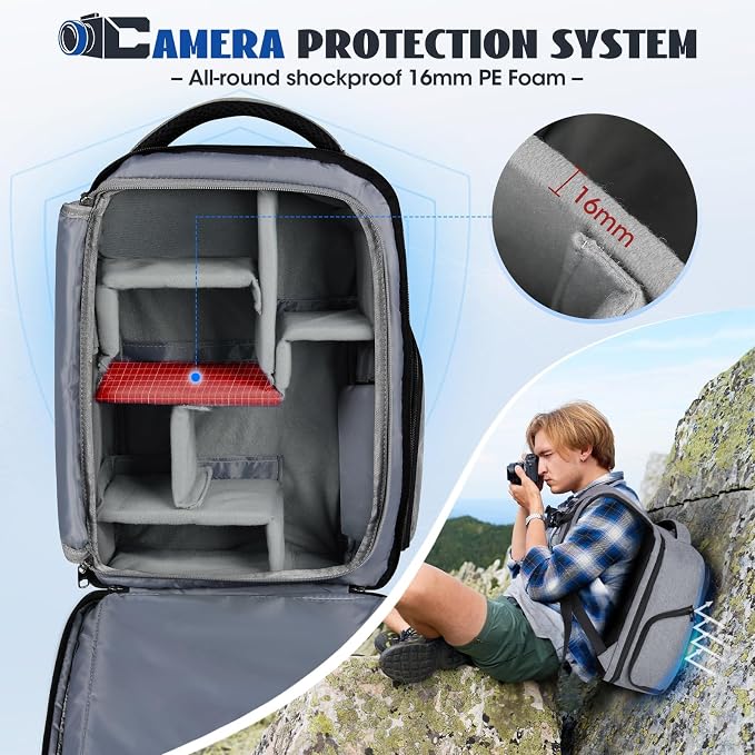 Camera Backpack Camera Bag for Photographers DSLR SLR Mirrorless Camera Cases - Image 3